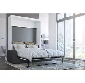 Nebula White 78" Queen Sofa Murphy Bed