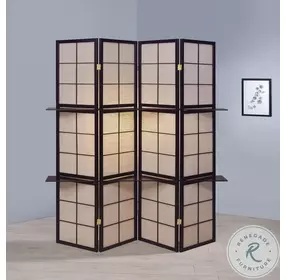 900166 Cappuccino 4 Panel Folding Screen