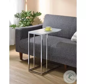Stella Chrome And White Accent Table