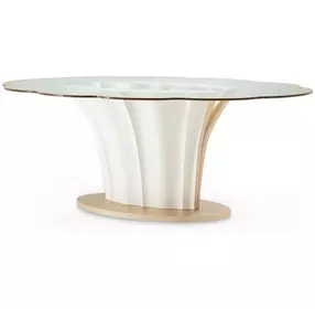 London Place Creamy Pearl 90" Oval Entry Table
