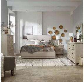 Belmar Washed Taupe and Silver Champagne 8 Drawer Dresser with Mirror