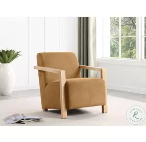 Diego Honey Wood Arms Accent Chair