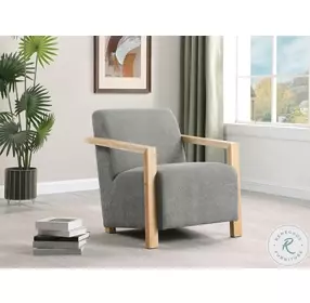 Diego Gray Wood Arms Accent Chair
