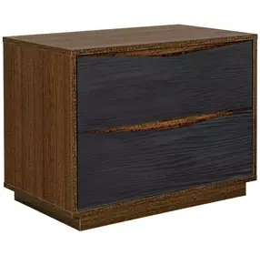 Kayner Charcoal 2 Drawer Nightstand with LED