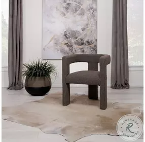 Petra Chocolate Brown Boucle Accent Chair