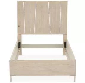 Lotus Bay Sand Twin Panel Bed with LED and USB Charging