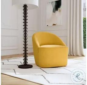 Leon Mustard Yellow Swivel Accent Chair