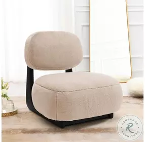 Duffie Camel Faux Fur Armless Accent Chair