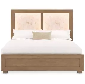 Portrait Sienna Brown Panel Bedroom Set with LED and USB Charging