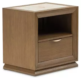 Portrait Sienna Brown 1 Drawer Nightstand with LED