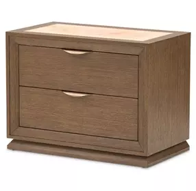 Portrait Sienna Brown 2 Drawer Nightstand with LED