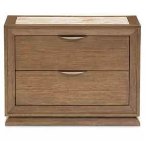 Portrait Sienna Brown 2 Drawer Nightstand with LED
