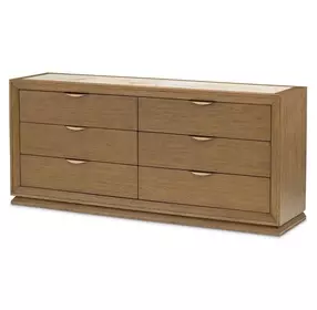 Portrait Sienna Brown 6 Drawer Dresser with LED