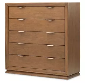 Portrait Sienna Brown 5 Drawer Chest with LED