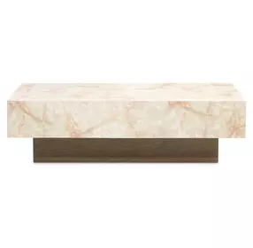 Portrait Sienna Brown and Creamy Peach Rectangular Occassional Table Set