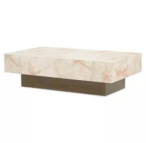 Portrait Sienna Brown and Creamy Peach Rectangular Cocktail Table
