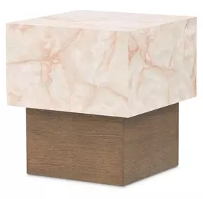 Portrait Sienna Brown and Creamy Peach Square End Table
