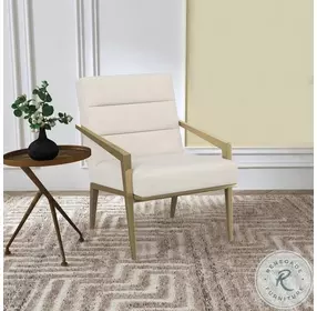 Kirra Cream Velvet Metal Arm Accent Chair