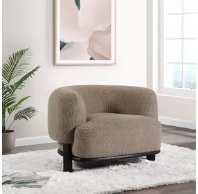 Lawler Brown Boucle Barrel Back Accent Chair