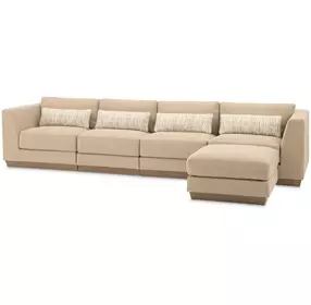 Portrait Toffee 5 Piece Modular Sectional with Pillow