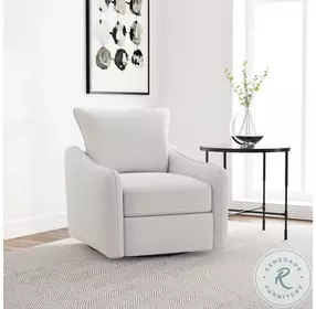 Madia Vanilla Boucle Sloped Arm Swivel Glider Chair