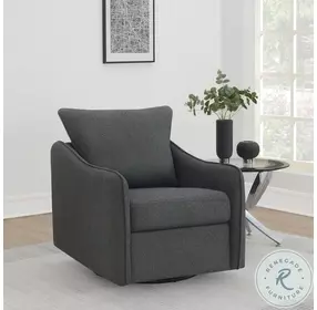 Madia Charcoal Boucle Swivel Glider Glider Chair