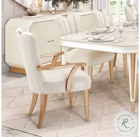 La Rachelle Medium Champagne Dining Arm Chair Set of 2