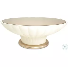 La Rachelle Medium Champagne Scalloped Round Occasional Table Set