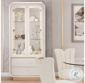 Celeste Medium Champagne Display Cabinet with LED Lights