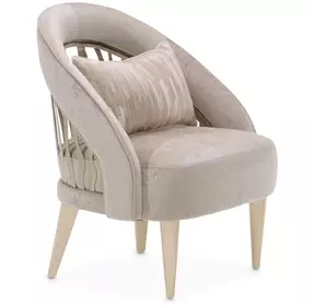 La Rachelle Lustre Upholstered Flame Accent Chair with Pillow
