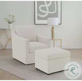 Winter Beige Sloped Arm Swivel Accent Chair