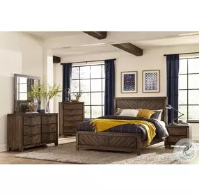 Parnell Distressed Espresso Queen Panel Bed