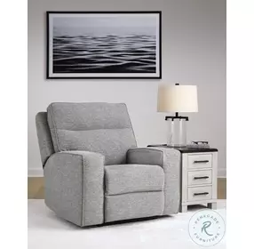 Biscoe Pewter Performance Fabric Power Recliner