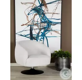 Dave Beige And Matte Black Swivel Accent Chair