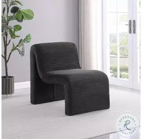 Drayton Black Curved Armless Accent Chair
