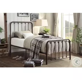 Larkspur Dark Bronze Twin Metal Panel Bed