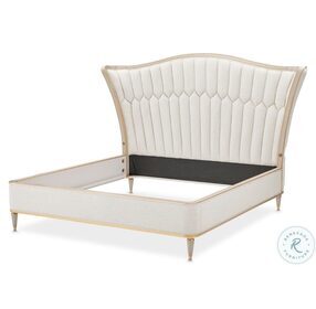 St. Helena Dove Gray Eastern King Upholstered Bed with USB Charging