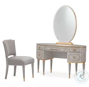 St. Helena Dove Gray Vanity Desk And Mirror