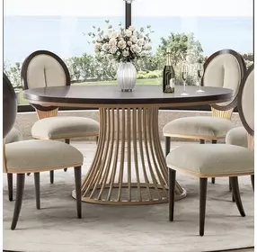 Camellia Field Warm Pecan 60" Round Dining Table