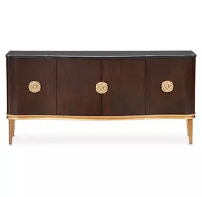 Camellia Field Warm Pecan Sideboard with Adjustable Shelves