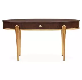 Camellia Field Warm Pecan 1 Drawer Vanity Desk