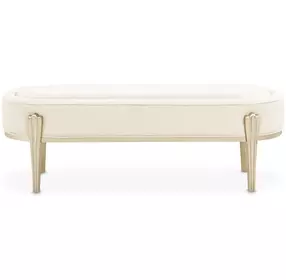 Camellia Field Cornsilk Upholstered Bed Bench