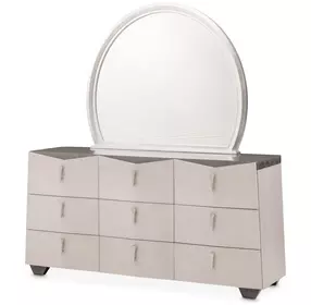 Fantosini Silver Mist 9 Drawer Dresser with Mirror