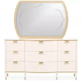 La Terrazza Creamy Pearl 9 Drawer Dresser with Mirror