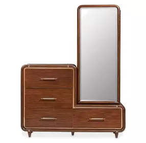 Mason Park Umber 4 Drawer Chest with Storage Mirror