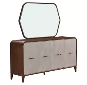 Houston Walnut 4 Door Sideboard with Mirror