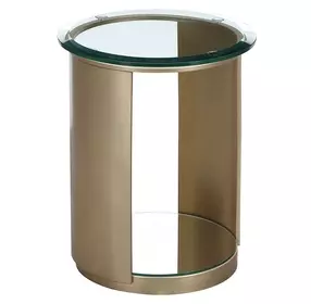 Houston Brushed Gold Round End Table