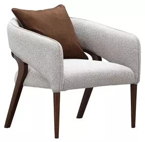 Houston Walnut and Pebble Accent Chair