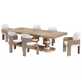 West Kensington Sea Salt Caramel 128" Extendable Rectangular Dining Table