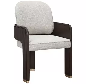 West Kensington Buff and Medium Espresso Upholstered Dining Arm Chair